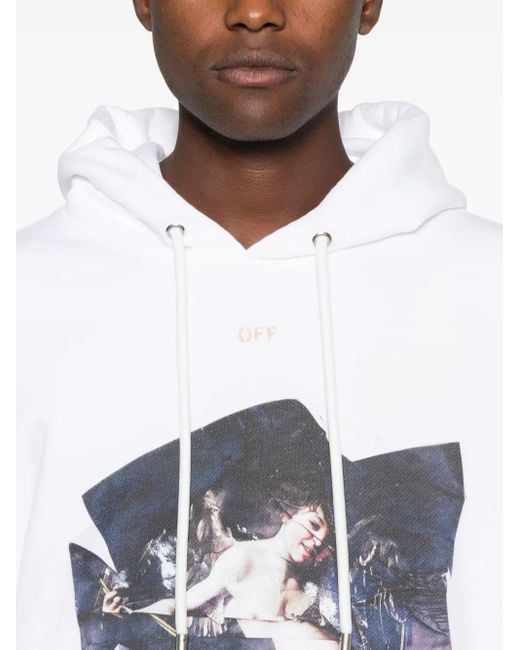 Off-White c/o Virgil Abloh White Graphic-Print Hoodie for men