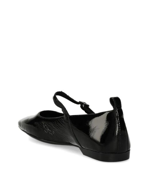 Vagabond Black Delia Patent-Leather Buckled Ballet Flats