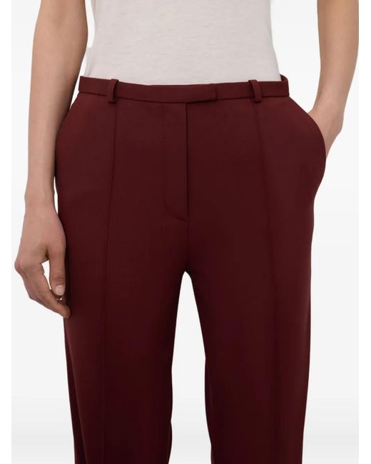 Loulou de Saison Red Pleat-Front Straight Trousers