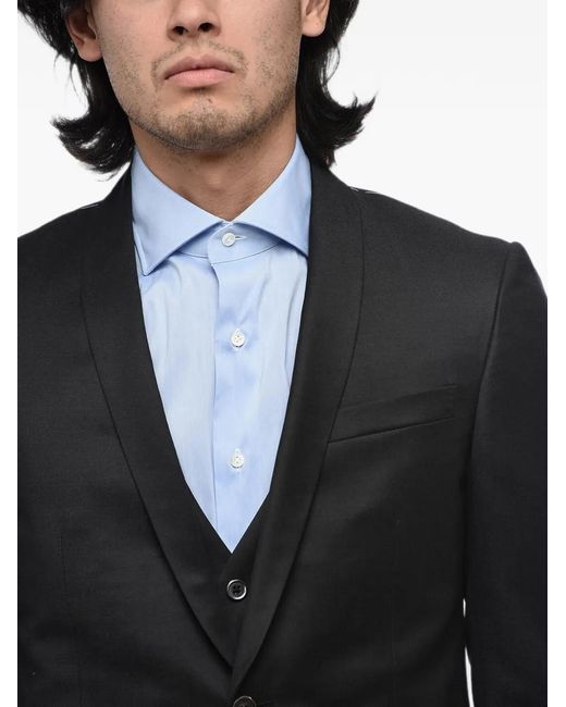 Corneliani Black Single-Breasted Suit for men