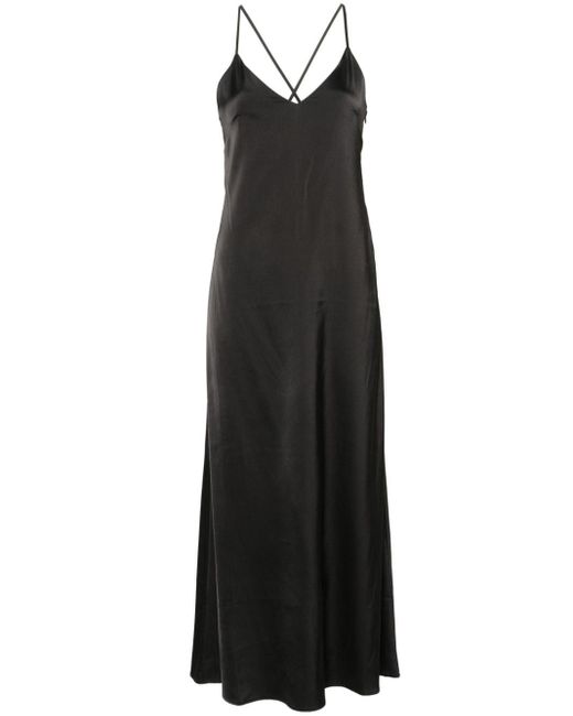 IVY & OAK Black Textured V-neck Maxi Dress