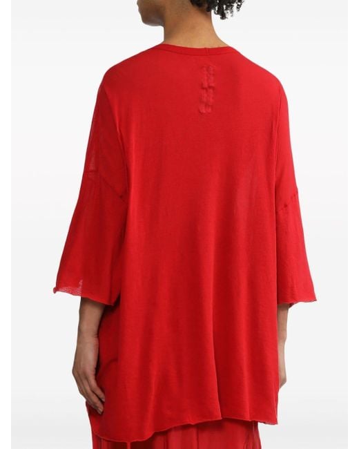 Rick Owens Red Tommy Cotton T-shirt for men