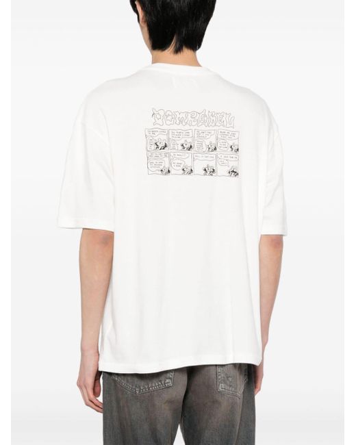 T-shirt en coton Speak à imprimé graphique DOMREBEL pour homme en coloris White