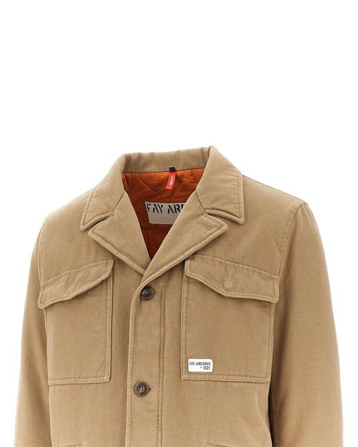 Fay Natural Buttoned Flap-Pocket Jacket for men