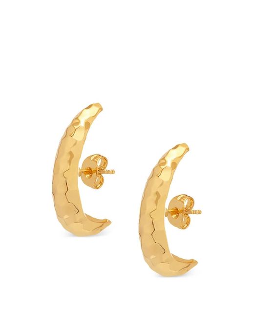 Yoj Metallic Arto Hammered Cuff Stud Earrings
