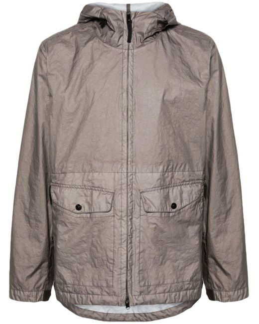 Stone Island Brown Membrana 3l Tc Hooded Jacket for men