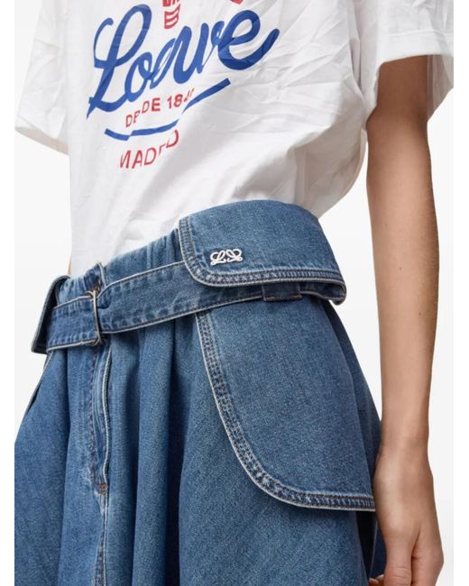 Loewe Blue Denim Cargo Skirt