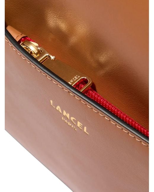Lancel Brown Origami Leather Zip-Fastening Backpack
