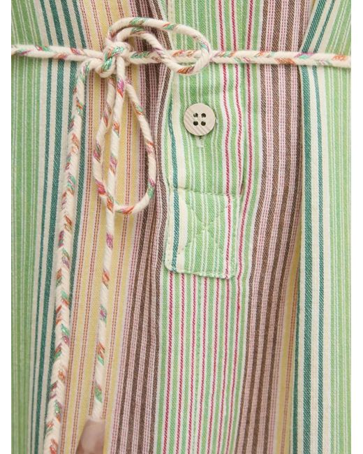 La Petite Francaise Natural Riva Striped Tie-Waist Dress