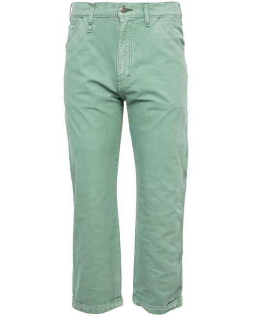 Human Made Green Garment Dyed Cotton Trousers for men