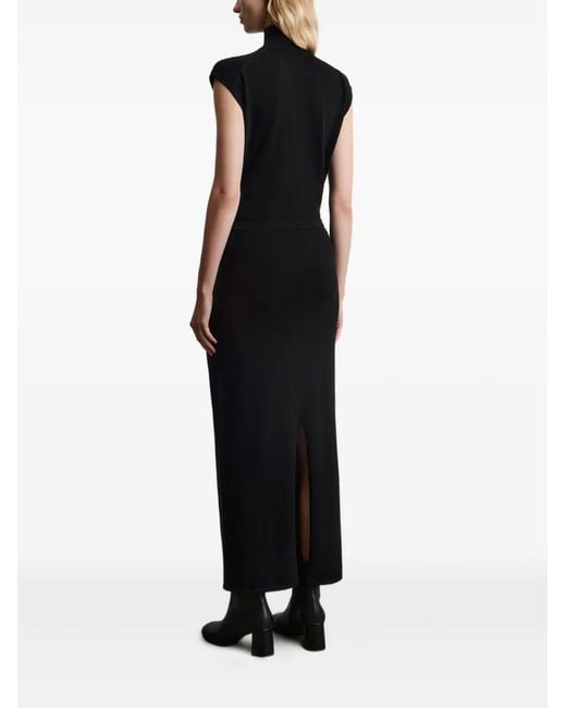 12 STOREEZ Black Knitted Long Skirt