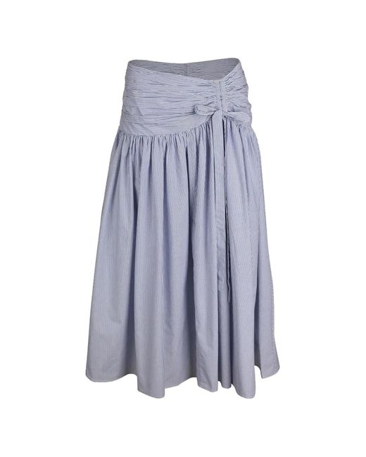 CHRISTY LYNN Blue Maeve Ruched Midi Skirt