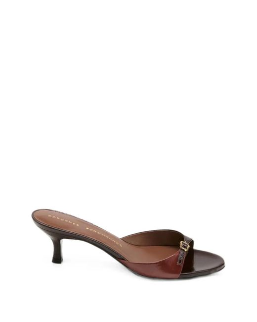 Dorothee Schumacher Brown Crackle Shine Buckle-Detail Heeled Sandals