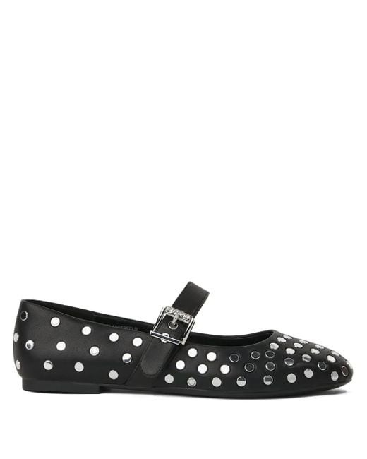 Karl Lagerfeld Black Studded Ballerina Shoes