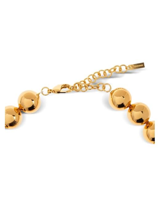 Moschino Metallic Faux-Pearl Beaded Necklace