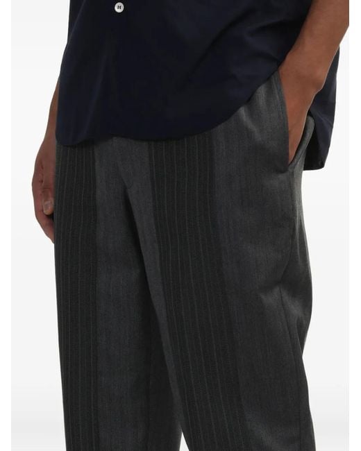 Comme des Garçons Gray Pinstripe Panel Trousers for men