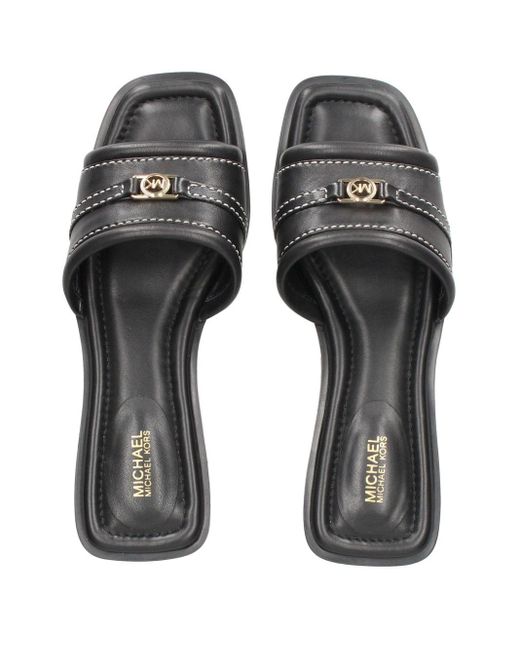 MICHAEL Michael Kors Black Leather Sandals