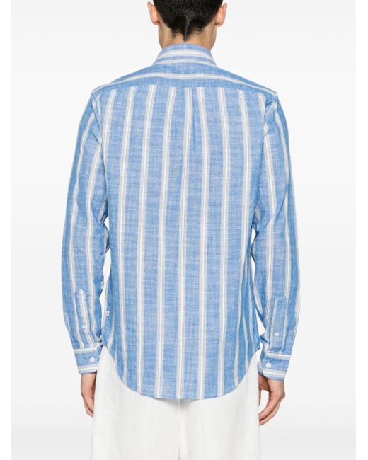 Samsøe & Samsøe Blue Liam Fp Striped Shirt for men