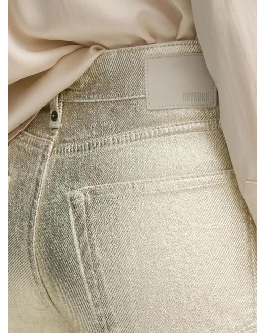 Drykorn Natural Metallic-Effect Wide-Leg Jeans