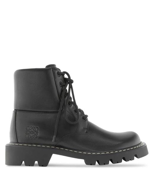 Loewe Black Sierra Leather Biker Boots for men