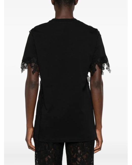 Top con ribete de encaje Blumarine de color Black