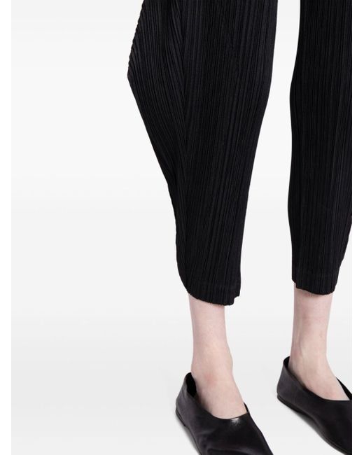 Pleats Please Issey Miyake Black Tapered Pleated Trousers