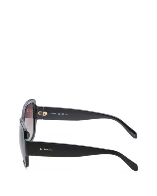 Fossil Black Oversized Square-Frame Sunglasses