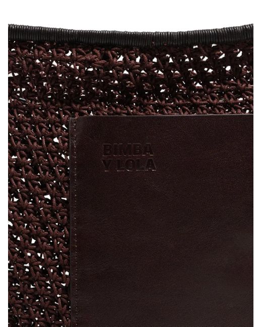 Bimba Y Lola Black Gehäkelte Schultertasche mit Lochmuster