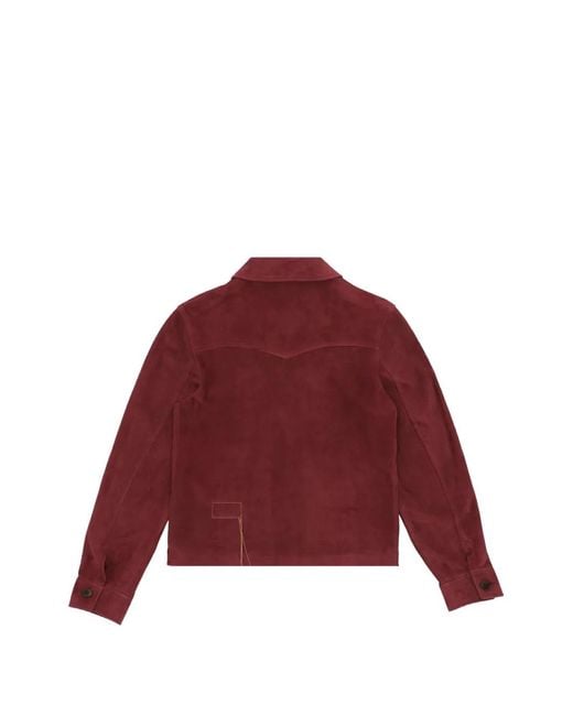 Fortela Red Suede Button Jacket