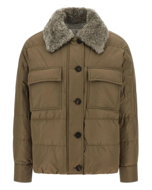 Brunello Cucinelli キルティング パデッドコート Green