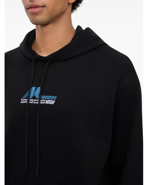 MSGM Hoodie Met Print in het Black voor heren