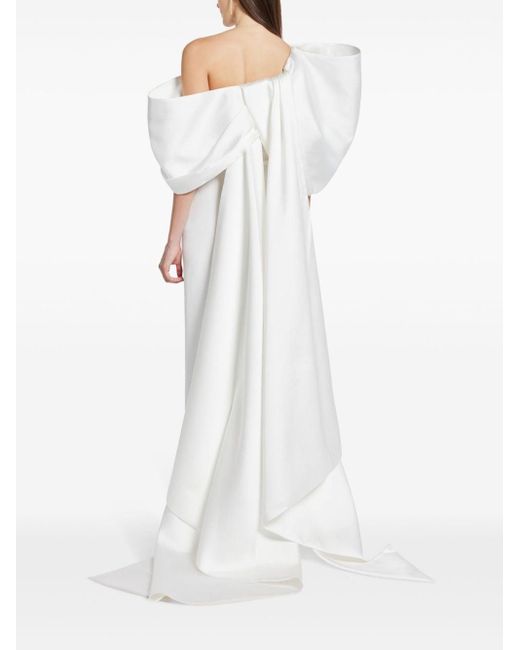 Solace London White Raye Draped Gown