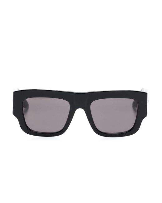 Alexander McQueen Black Logo-engraved Square-frame Sunglasses for men