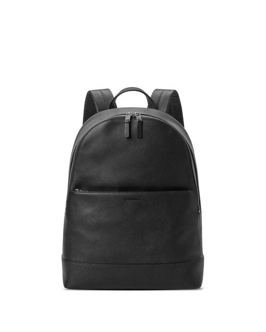 Shinola Black Canfield Leather Backpack