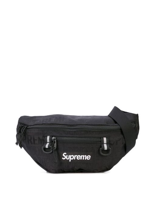 Supreme Logo Patch Belt Bag in Black for Men | Lyst