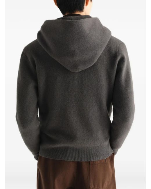 Lemaire Gray Hooded Sweater for men