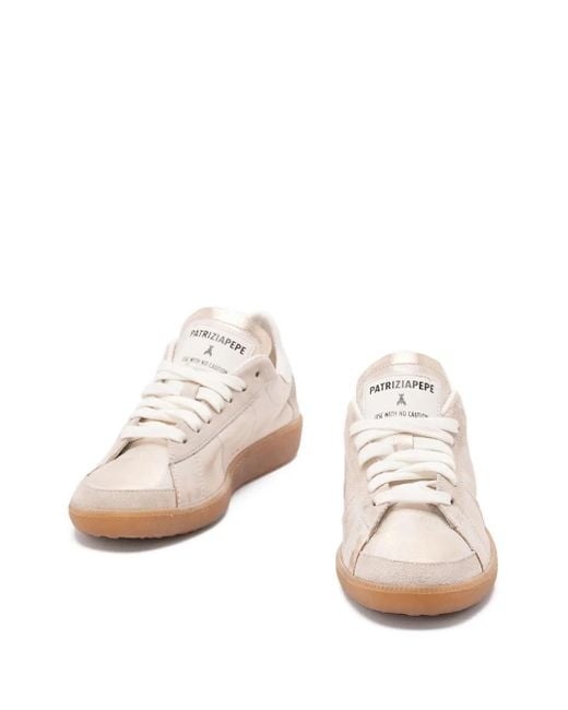 Patrizia Pepe Pink Skin Metallic-Leather Sneakers