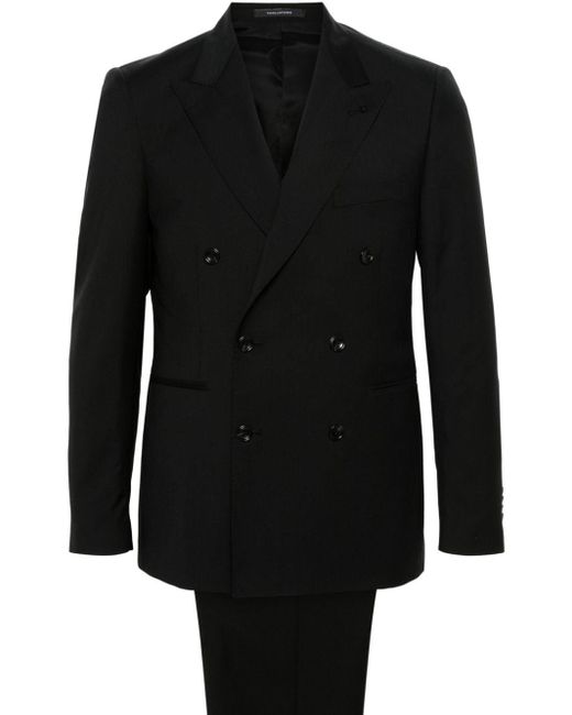 Tagliatore Black Wool Double-breasted Suit for men