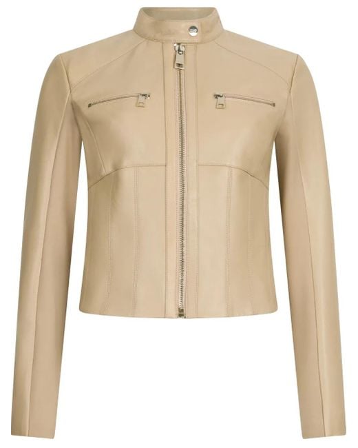 Liu Jo Natural Lederjacke mit Reißverschluss