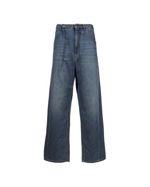 DARKPARK Blue Ined Fold-Over Jeans for men