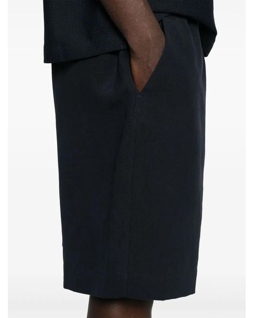 Giorgio Armani Blue Linen Bermuda Shorts for men