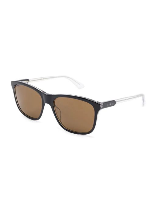 Gucci White Square-Frame Sunglasses