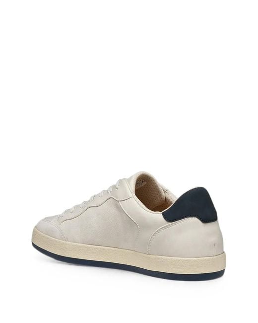Geox White Serifos Panelled Lace-Up Sneakers for men