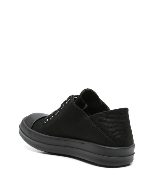 Rick Owens Black Canvas Sneakers