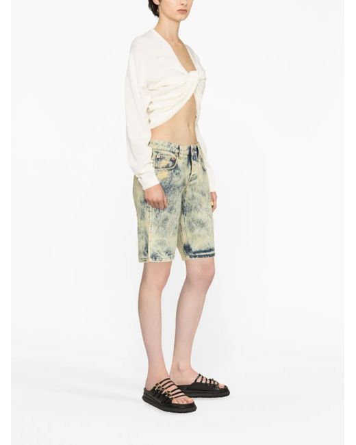 VAQUERA Gray Logo-Patch Denim Shorts