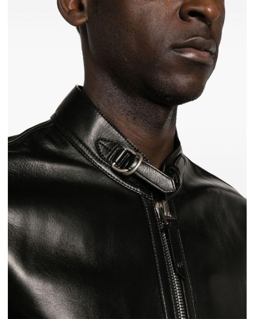 Tom Ford Black Leather Biker Jacket for men