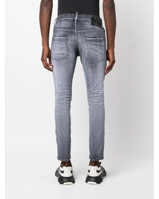 DSquared² Blue Low-Rise Cropped Jeans for men