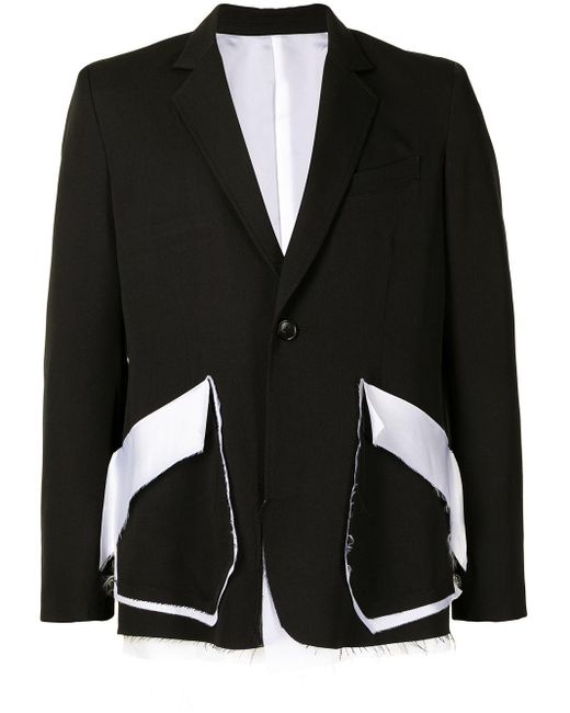 Blazer en laine à design structuré Sulvam pour homme en coloris Noir Homme Vêtements Vestes blousons blazers Blazers 