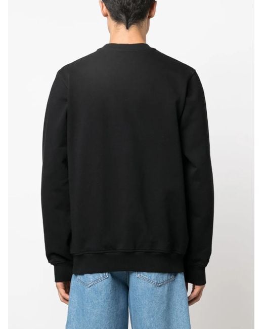 Casablanca Black Crayon Temple Organic-Cotton Sweatshirt for men