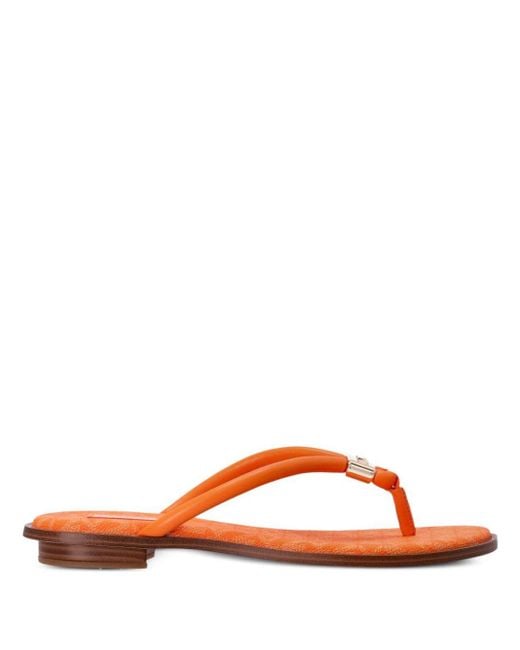 MICHAEL Michael Kors Orange Monogram Flat Sandals